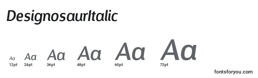 Размеры шрифта DesignosaurItalic (57698)