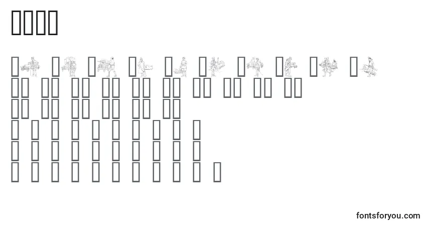 Schriftart Ww1C – Alphabet, Zahlen, spezielle Symbole