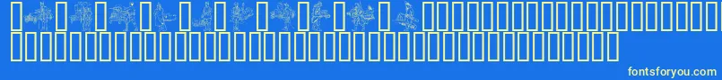 Ww1C Font – Yellow Fonts on Blue Background