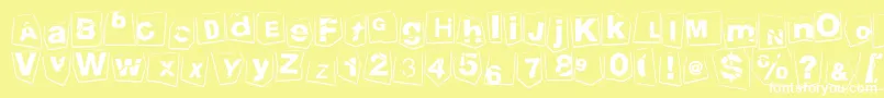 TengoATusHijos Font – White Fonts on Yellow Background