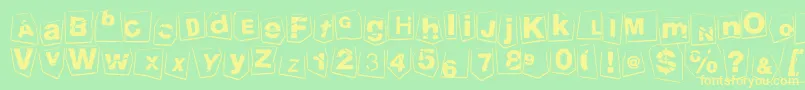 TengoATusHijos Font – Yellow Fonts on Green Background