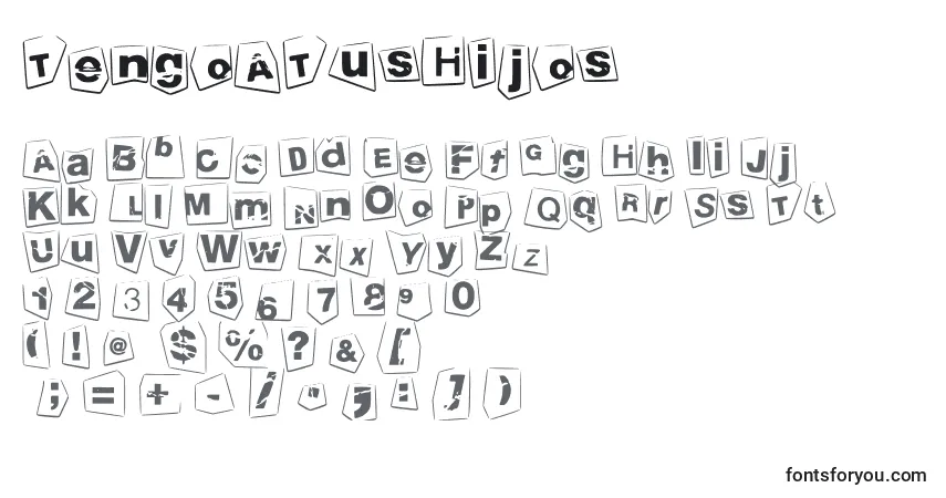 characters of tengoatushijos font, letter of tengoatushijos font, alphabet of  tengoatushijos font