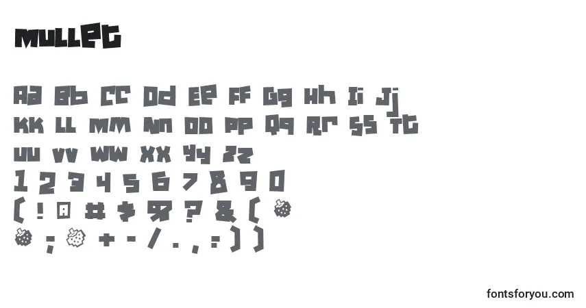 Schriftart Mullet – Alphabet, Zahlen, spezielle Symbole