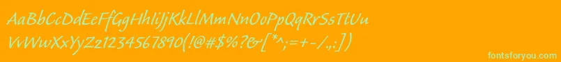Calibanstd Font – Green Fonts on Orange Background