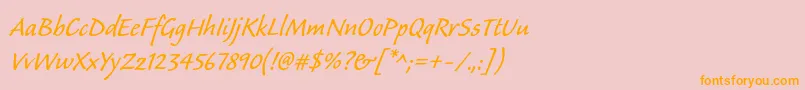 Calibanstd Font – Orange Fonts on Pink Background