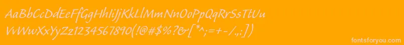Calibanstd Font – Pink Fonts on Orange Background