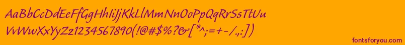 Calibanstd Font – Purple Fonts on Orange Background