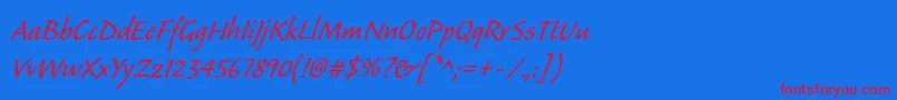 Calibanstd Font – Red Fonts on Blue Background