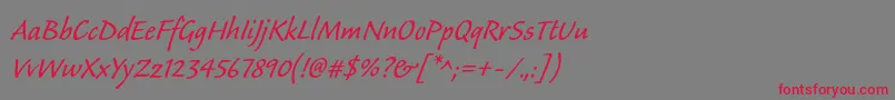 Calibanstd Font – Red Fonts on Gray Background
