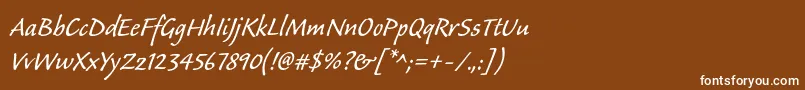 Calibanstd Font – White Fonts on Brown Background