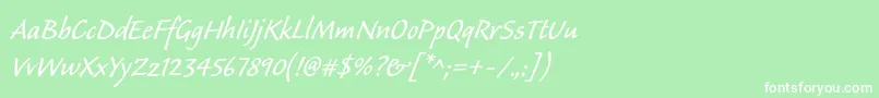 Calibanstd Font – White Fonts on Green Background