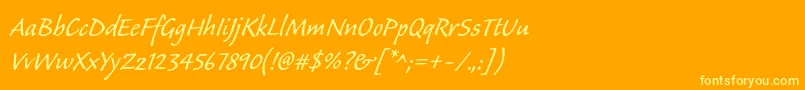 Calibanstd Font – Yellow Fonts on Orange Background