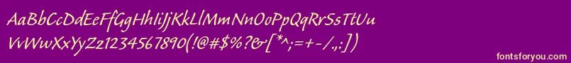 Calibanstd Font – Yellow Fonts on Purple Background