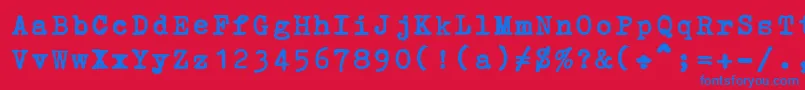 ErikaOrmig Font – Blue Fonts on Red Background