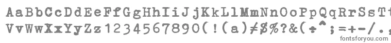 フォントErikaOrmig – 白い背景に灰色の文字