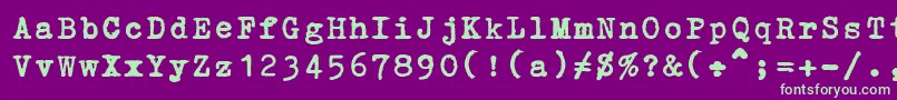 Шрифт ErikaOrmig – зелёные шрифты на фиолетовом фоне