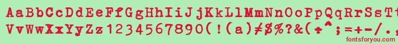 Шрифт ErikaOrmig – красные шрифты на зелёном фоне
