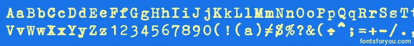 ErikaOrmig Font – Yellow Fonts on Blue Background