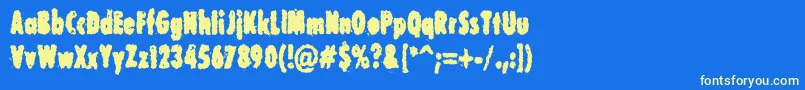 CorruptGovernmentRegular Font – Yellow Fonts on Blue Background