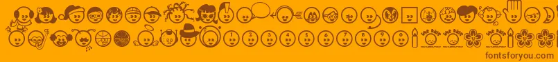Thekids ffy Font – Brown Fonts on Orange Background