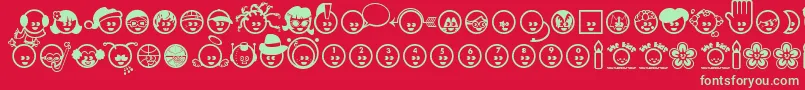 Thekids ffy Font – Green Fonts on Red Background