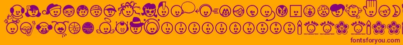 Thekids ffy Font – Purple Fonts on Orange Background