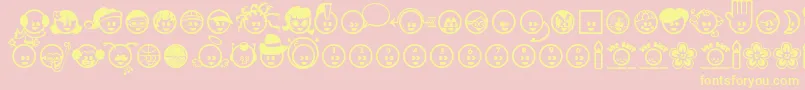 Thekids ffy Font – Yellow Fonts on Pink Background