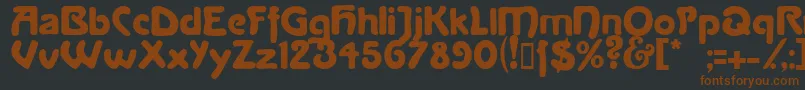 Lanegrita-fontti – ruskeat fontit mustalla taustalla