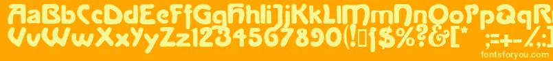 Lanegrita Font – Yellow Fonts on Orange Background