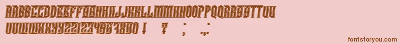 Damages3DfilledItalic Font – Brown Fonts on Pink Background