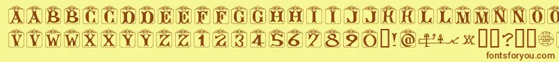 AngelotsUnregistered-fontti – ruskeat fontit keltaisella taustalla