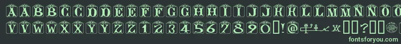 AngelotsUnregistered-fontti – vihreät fontit mustalla taustalla