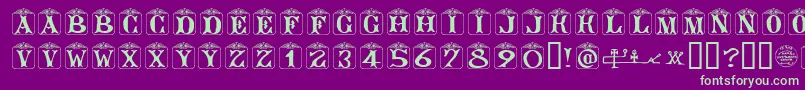 AngelotsUnregistered Font – Green Fonts on Purple Background