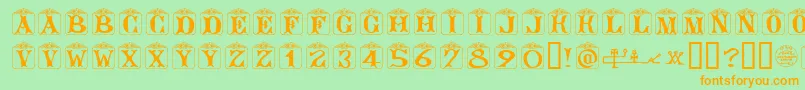 AngelotsUnregistered Font – Orange Fonts on Green Background