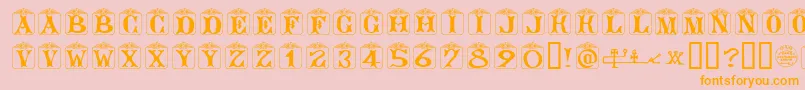 AngelotsUnregistered-Schriftart – Orangefarbene Schriften auf rosa Hintergrund