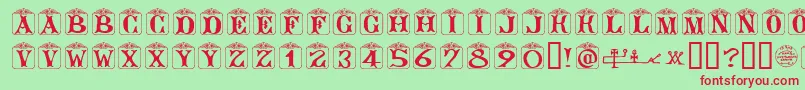 AngelotsUnregistered Font – Red Fonts on Green Background