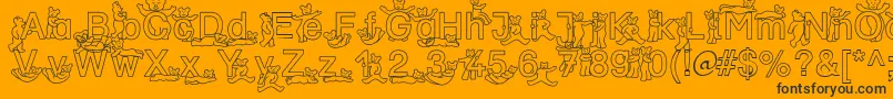 SpDrBy2Db Font – Black Fonts on Orange Background