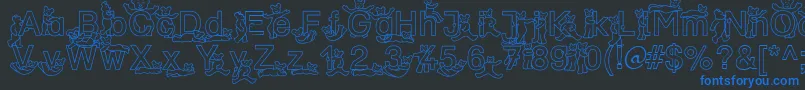 SpDrBy2Db Font – Blue Fonts on Black Background