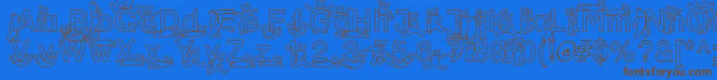 SpDrBy2Db Font – Brown Fonts on Blue Background