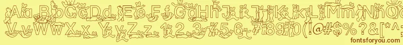 SpDrBy2Db Font – Brown Fonts on Yellow Background