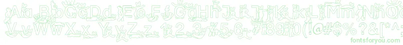 SpDrBy2Db-Schriftart – Grüne Schriften auf weißem Hintergrund