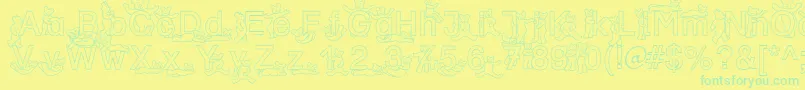 SpDrBy2Db Font – Green Fonts on Yellow Background