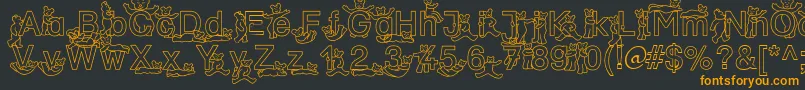 SpDrBy2Db Font – Orange Fonts on Black Background
