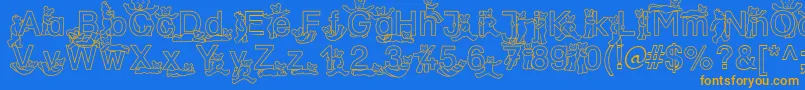 SpDrBy2Db Font – Orange Fonts on Blue Background