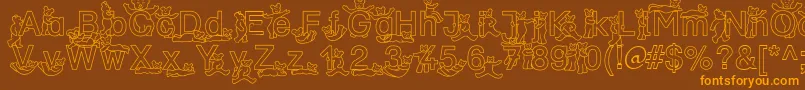 SpDrBy2Db Font – Orange Fonts on Brown Background