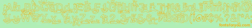 SpDrBy2Db Font – Orange Fonts on Green Background