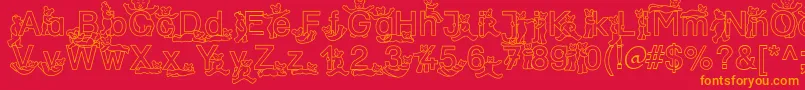 SpDrBy2Db Font – Orange Fonts on Red Background