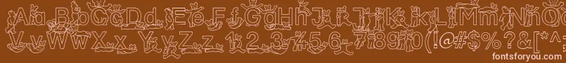 SpDrBy2Db Font – Pink Fonts on Brown Background