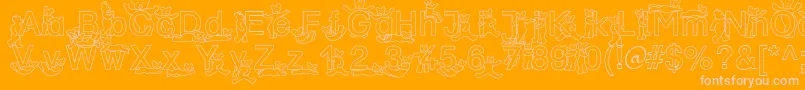 SpDrBy2Db Font – Pink Fonts on Orange Background