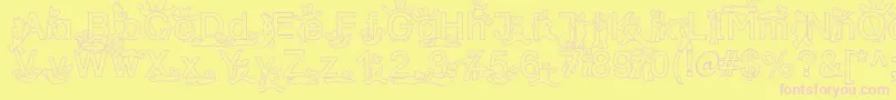 SpDrBy2Db Font – Pink Fonts on Yellow Background